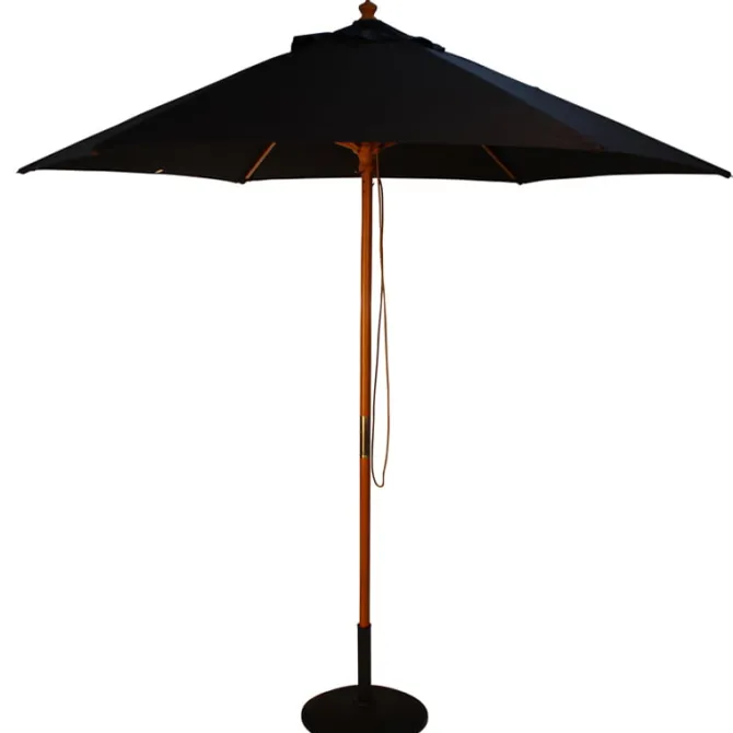 2.5m Wood Pulley Parasol UV 50+ choice of 10 colours