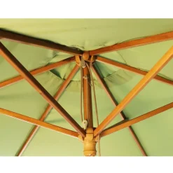 2.5m Wood Pulley Parasol UV 50+ choice of 10 colours