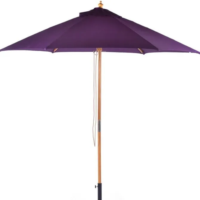 2.5m Wood Pulley Parasol UV 50+ choice of 10 colours