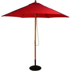 2.5m Wood Pulley Parasol UV 50+ choice of 10 colours