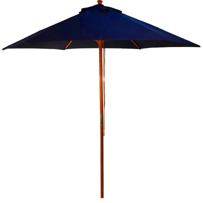 2.5m Wood Pulley Parasol UV 50+ choice of 10 colours