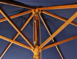 2.5m Wood Pulley Parasol UV 50+ choice of 10 colours