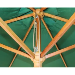 2.5m Wood Pulley Parasol UV 50+ choice of 10 colours