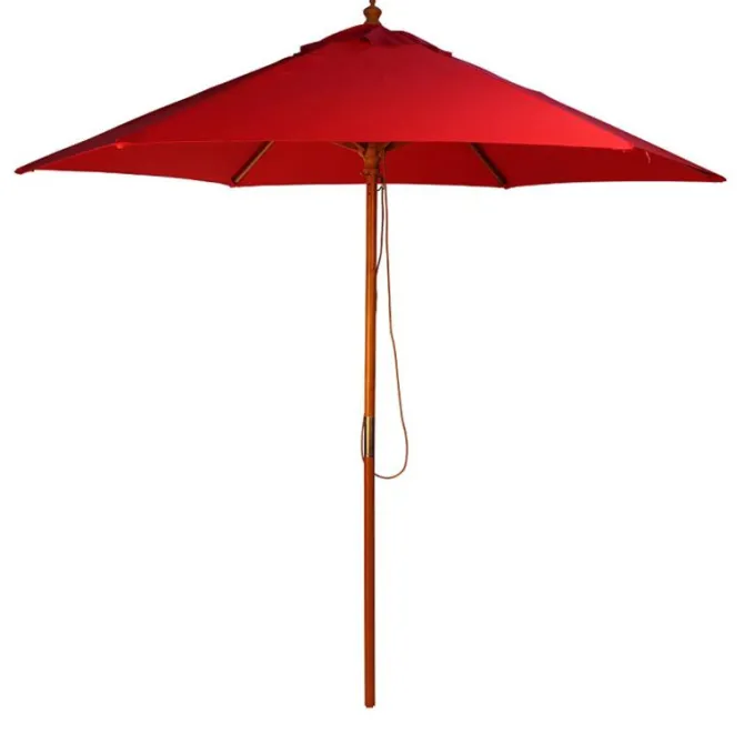 2.5m Wood Pulley Parasol UV 50+ choice of 10 colours