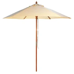 2.5m Wood Pulley Parasol UV 50+ choice of 10 colours