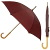 Maroon Wood Stick Umbrella