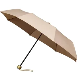 MiniMax Beige Compact Folding Travel Umbrella