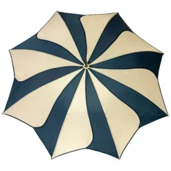 Navy and Cream Petal Swirl Umbrella
