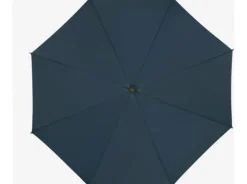 Navy ECO Wood Stick Walking Umbrella – Canopy Made From Recycled Plastics