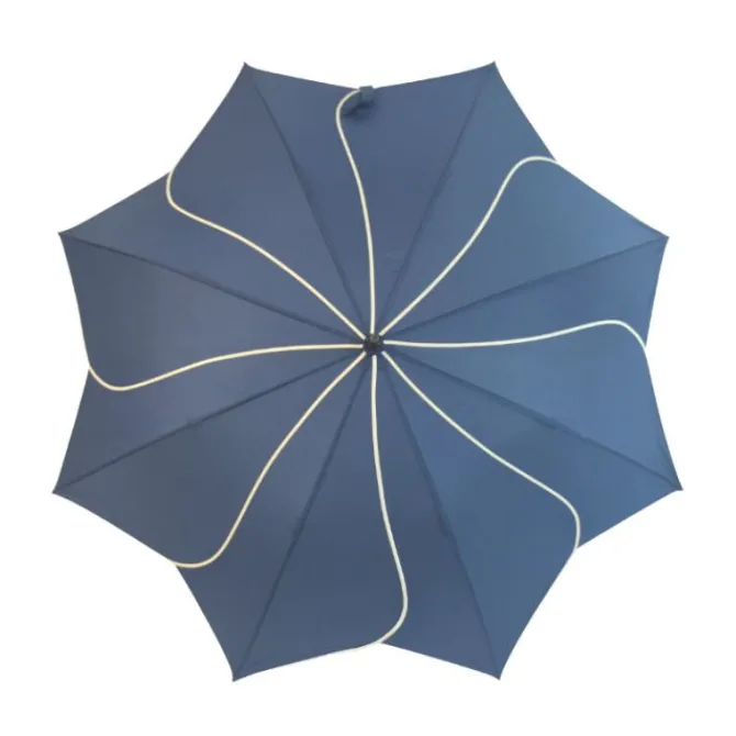 Navy Petal Swirl Umbrella