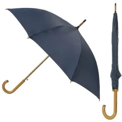 Navy Umbrella – Wood Stick
