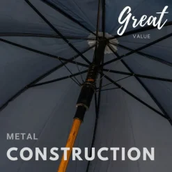Navy Umbrella – Wood Stick