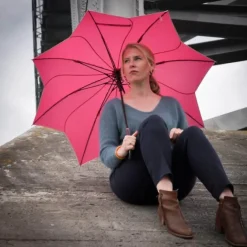 Pink Petal Swirl Umbrella