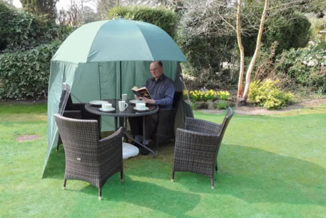 Portable UV Parasol with Zip On Windbreak – “SheltaShade” – 2.2m Standard or 3m XL