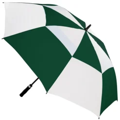 Premium Green & White Golf Umbrella – Vented – Windproof – Auto-Open