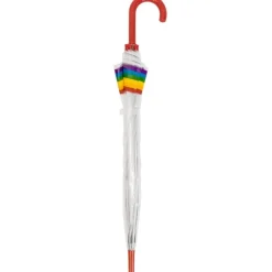 Rainbow Dome Umbrella – Clear Dome Umbrella with Rainbow Border – Adult Size