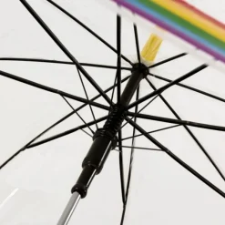 Rainbow Dome Umbrella – Clear Dome Umbrella with Rainbow Border – Adult Size