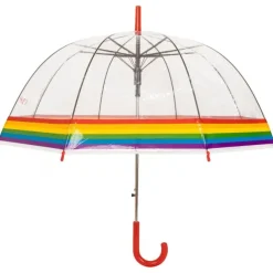 Rainbow Dome Umbrella – Clear Dome Umbrella with Rainbow Border – Adult Size