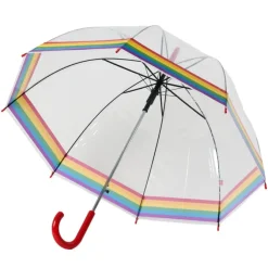 Rainbow Dome Umbrella – Clear Dome Umbrella with Rainbow Border – Adult Size