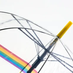 Rainbow Dome Umbrella – Clear Dome Umbrella with Rainbow Border – Adult Size