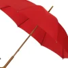 Red ECO Wood Stick Walking Umbrella – Canopy Made From Recycled Plastics