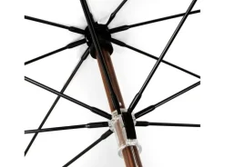 Red ECO Wood Stick Walking Umbrella – Canopy Made From Recycled Plastics