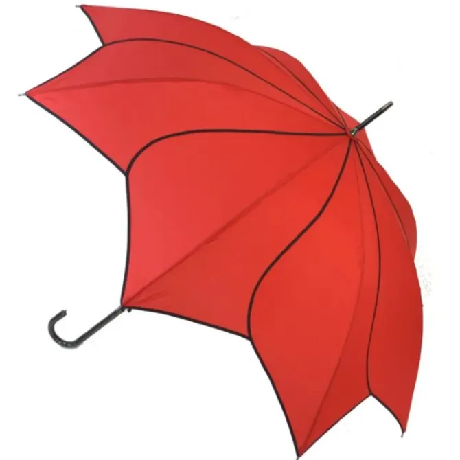 Red Petal Swirl Umbrella