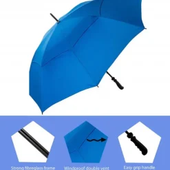 Royal Blue Vented Golf Umbrella – Windproof – Auto-Open