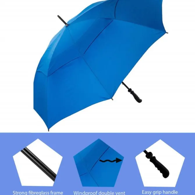 Royal Blue Vented Golf Umbrella – Windproof – Auto-Open