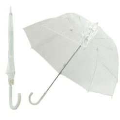 Vision Clear White Trim Dome Umbrella