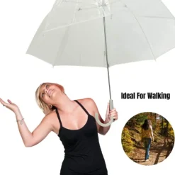 Vision Clear White Trim Dome Umbrella