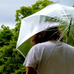 Vision Clear White Trim Dome Umbrella