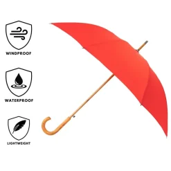 Warwick Red Windproof Walking Umbrella