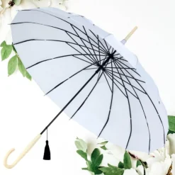 White Oriental Pagoda Umbrella