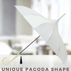 White Oriental Pagoda Umbrella