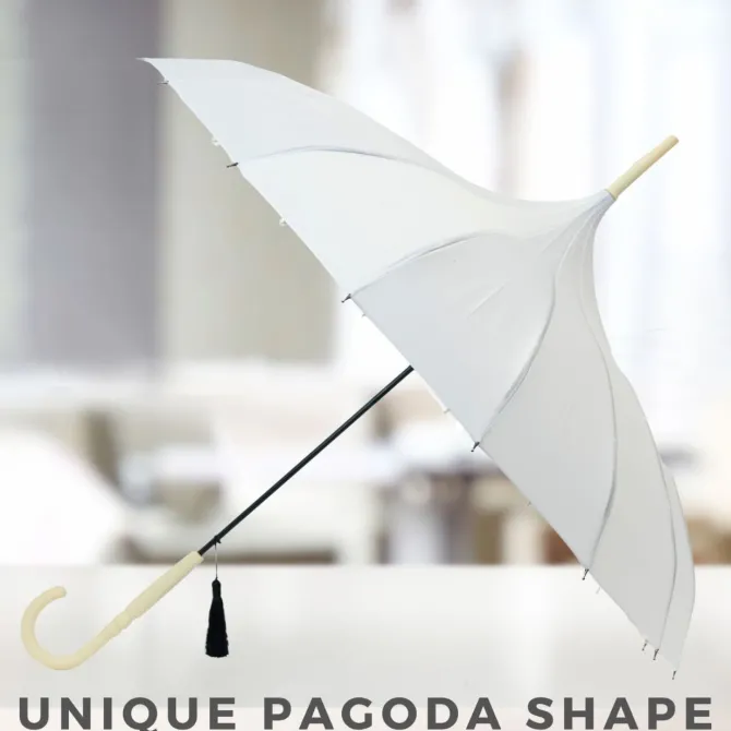 White Oriental Pagoda Umbrella
