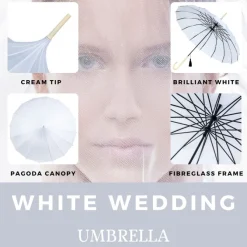 White Oriental Pagoda Umbrella