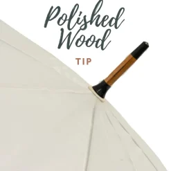 Wood Stick Umbrella – Ivory
