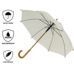 Wood Stick Umbrella – Ivory